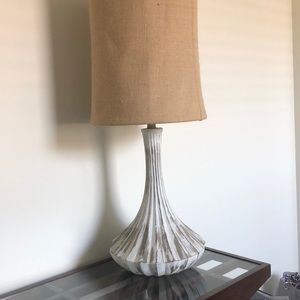 Two designer distressed lamps. Unique Gore shape.